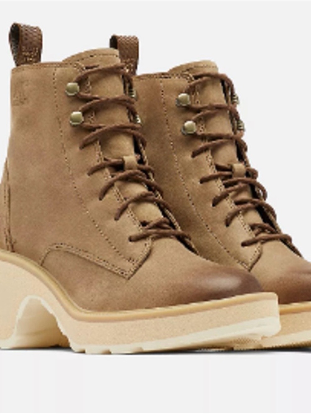 Sorel Lace-Up Suede Waterproof Ankle Boots in Tan